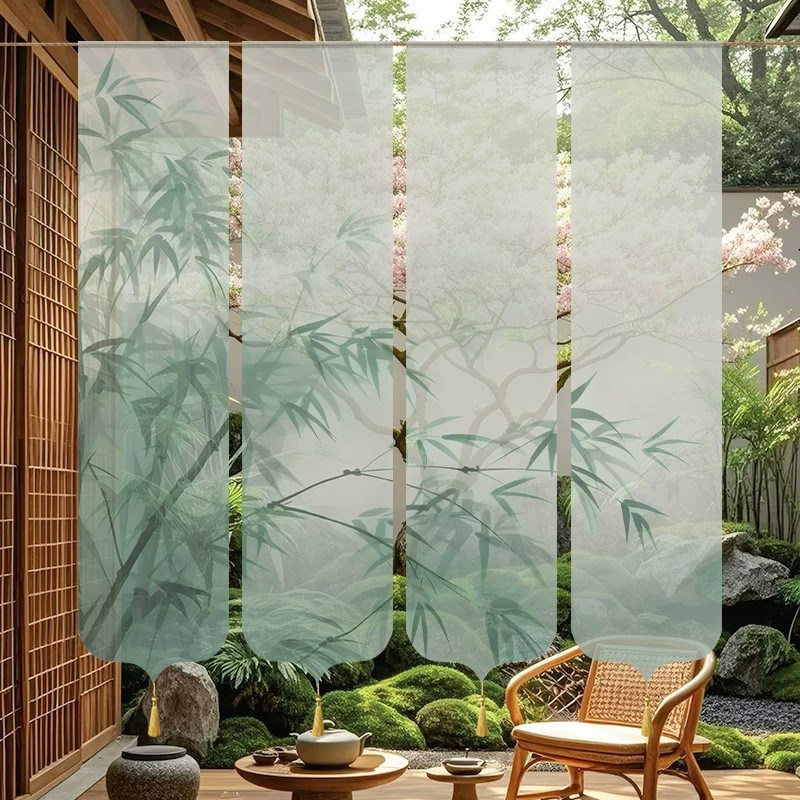 Room Divider Bamboo - 선(禪) 대나무 프린트 시어 룸 디바이더