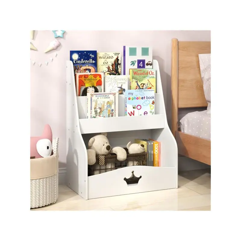 Bookshelf 5 Tier - 3단 책장 및 장난감 보관함, 흰색,