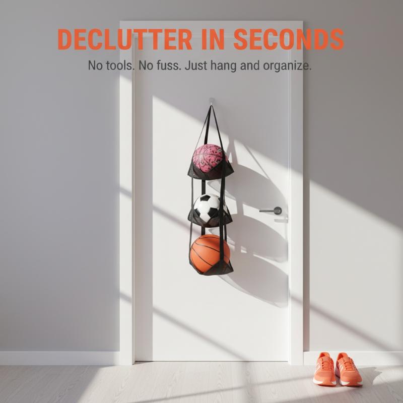 벽걸이형 농구공 보관 메쉬 가방, 차고나 학교에서 사용 - Wall Organizer Pocket 리뷰 및 가격