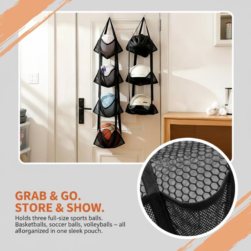 벽걸이형 농구공 보관 메쉬 가방, 차고나 학교에서 사용 - Wall Organizer Pocket 리뷰 및 가격