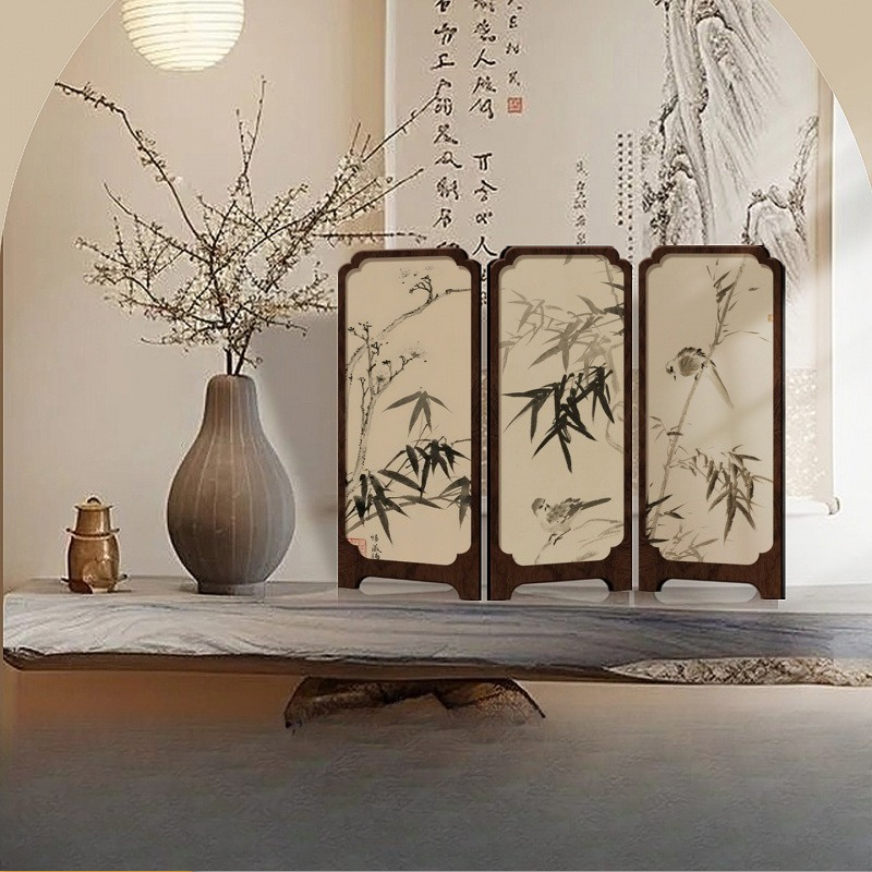 새로운 중국어 잉크 대나무 미니 탁상용 접이식 스크린  - Room Divider Bamboo 리뷰 및 가격