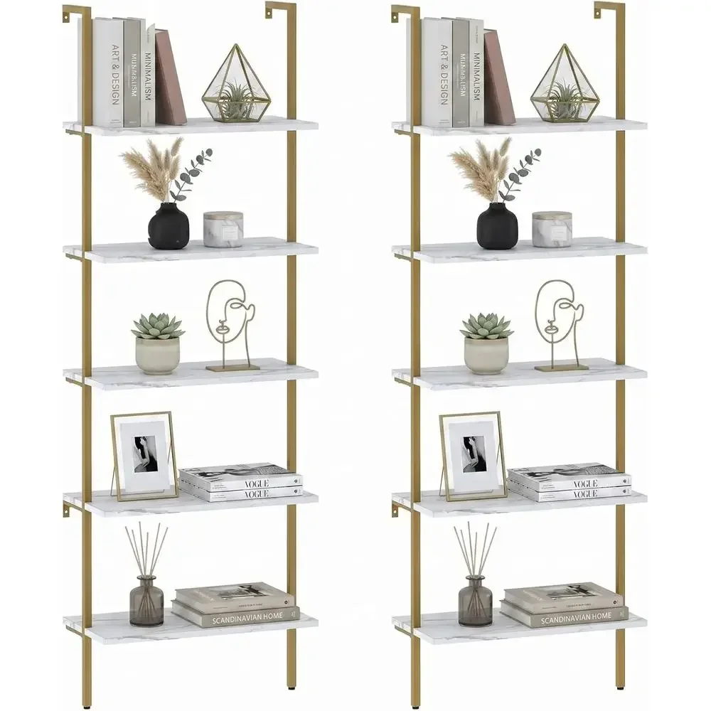 5단 화이트 대리석 벽걸이형 나무 선반 - 홈 오피스  - Bookshelf 5 Tier 리뷰 및 가격