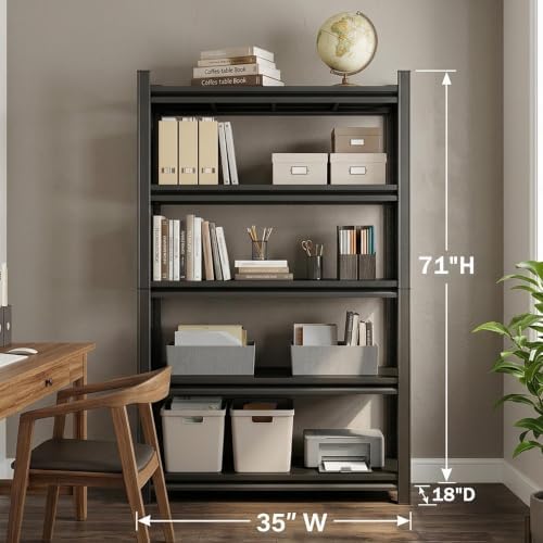 5단형 헤비듀티 책장, 71인치 높이 조절 가능한 가정 - Bookshelf 5 Tier 리뷰 및 가격