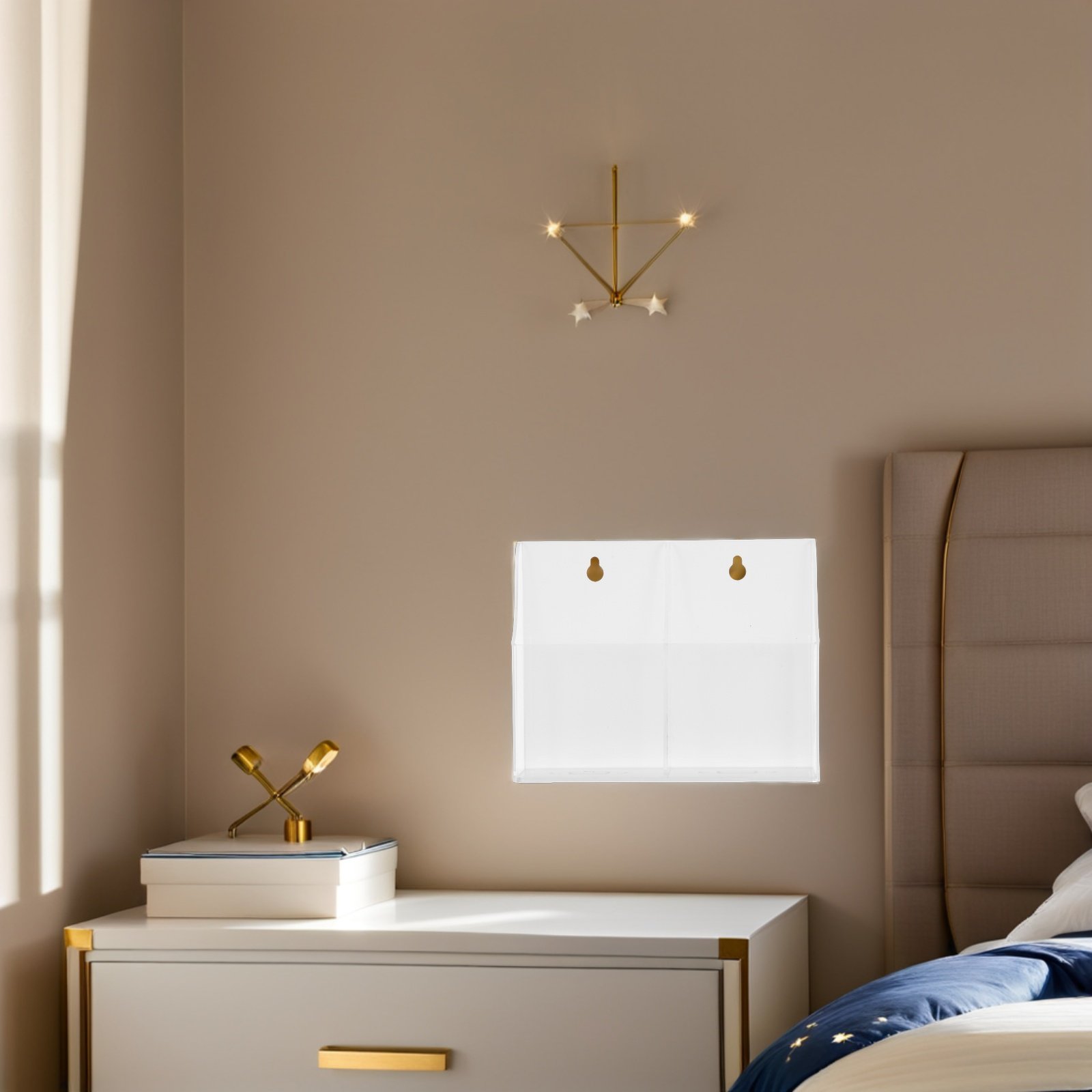 벽걸이형 아크릴 투명 리모컨 홀더 침대 옆 휴대폰 충전 - Wall Organizer Pocket 리뷰 및 가격