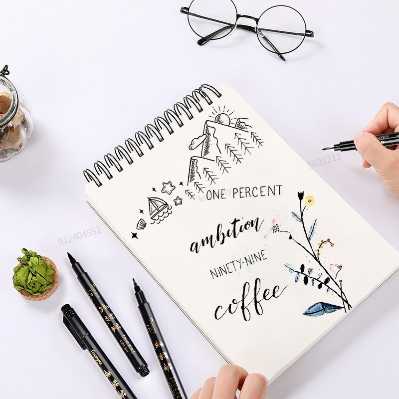 4개 세트 캘리그래피 펜 핸드 레터링 아트 펜 브러시  - Copic Marker Sketch 리뷰 및 가격