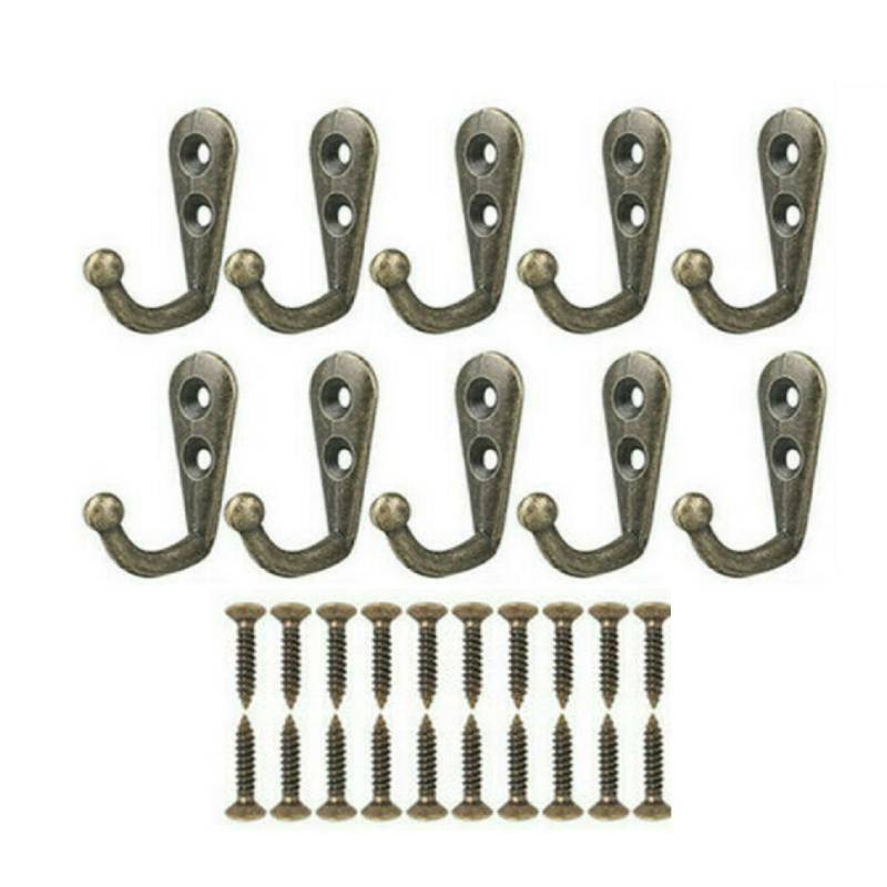 10개 벽걸이형 코트 걸이 후크, 빈티지 스타일 검정색 - Wall Organizer Pocket 리뷰 및 가격