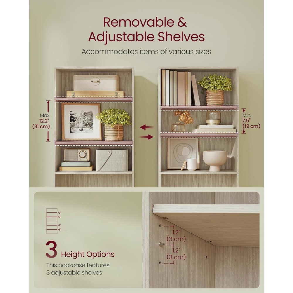 VASAGLE CUSTOS 컬렉션 - 책장, 5단 책장 - Bookshelf 5 Tier 리뷰 및 가격